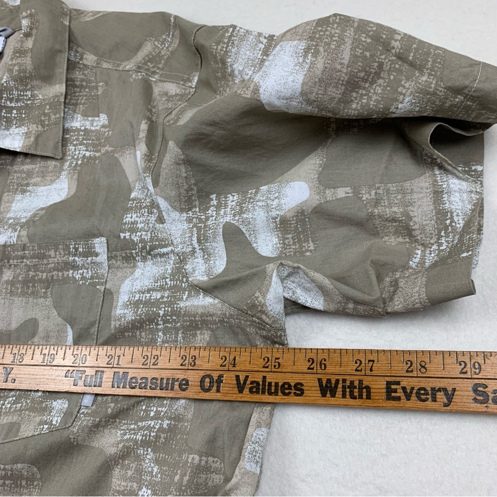 Columbia Shirt Mens XL Button Up Tan Khaki Camouflage Fishing Outdoor Cotton - Picture 3 of 7